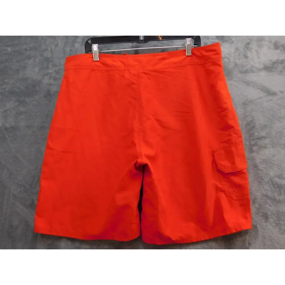 Sunshine Zone Swim Trunks Shorts Mens 38 Orange Boardshorts Pocket Drawstring